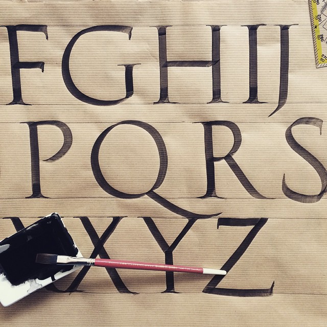 lettering handmade handtype brushpen gothic italic letters dailypractice