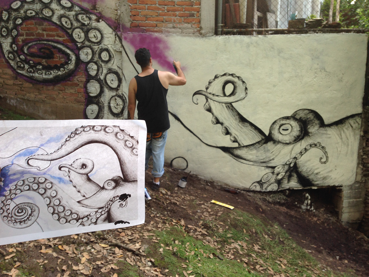 acrylic spray Street art ink animal mexico graff