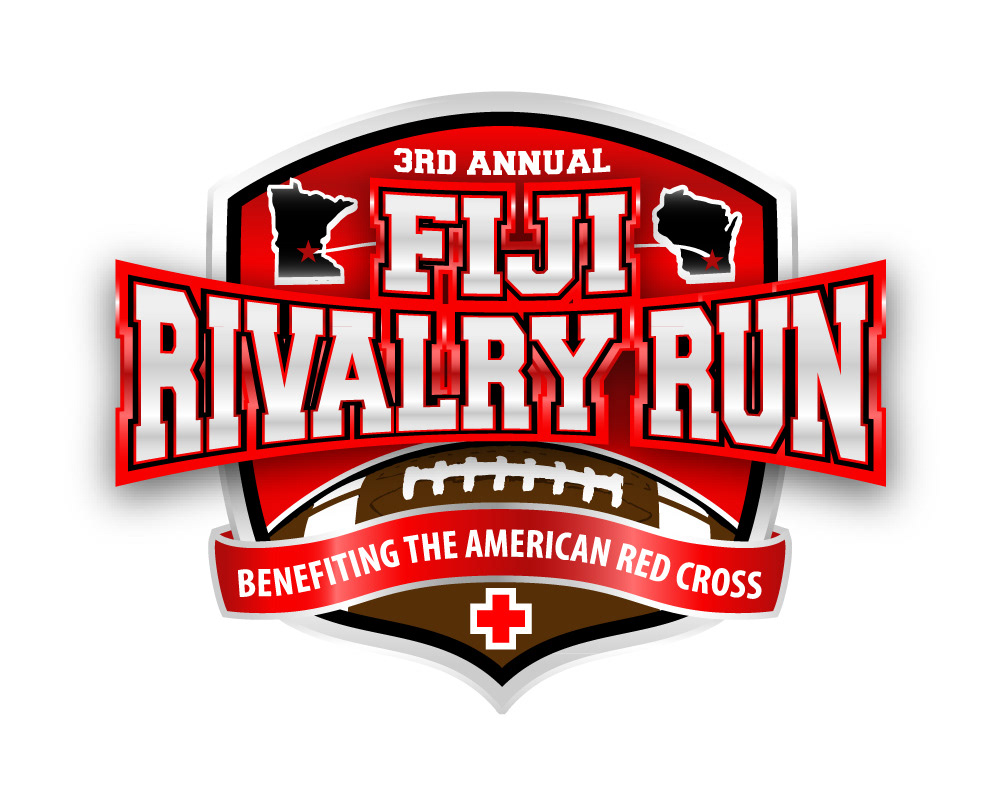 Logo Design Charity event football race gophers badgers college college football run Red Cross