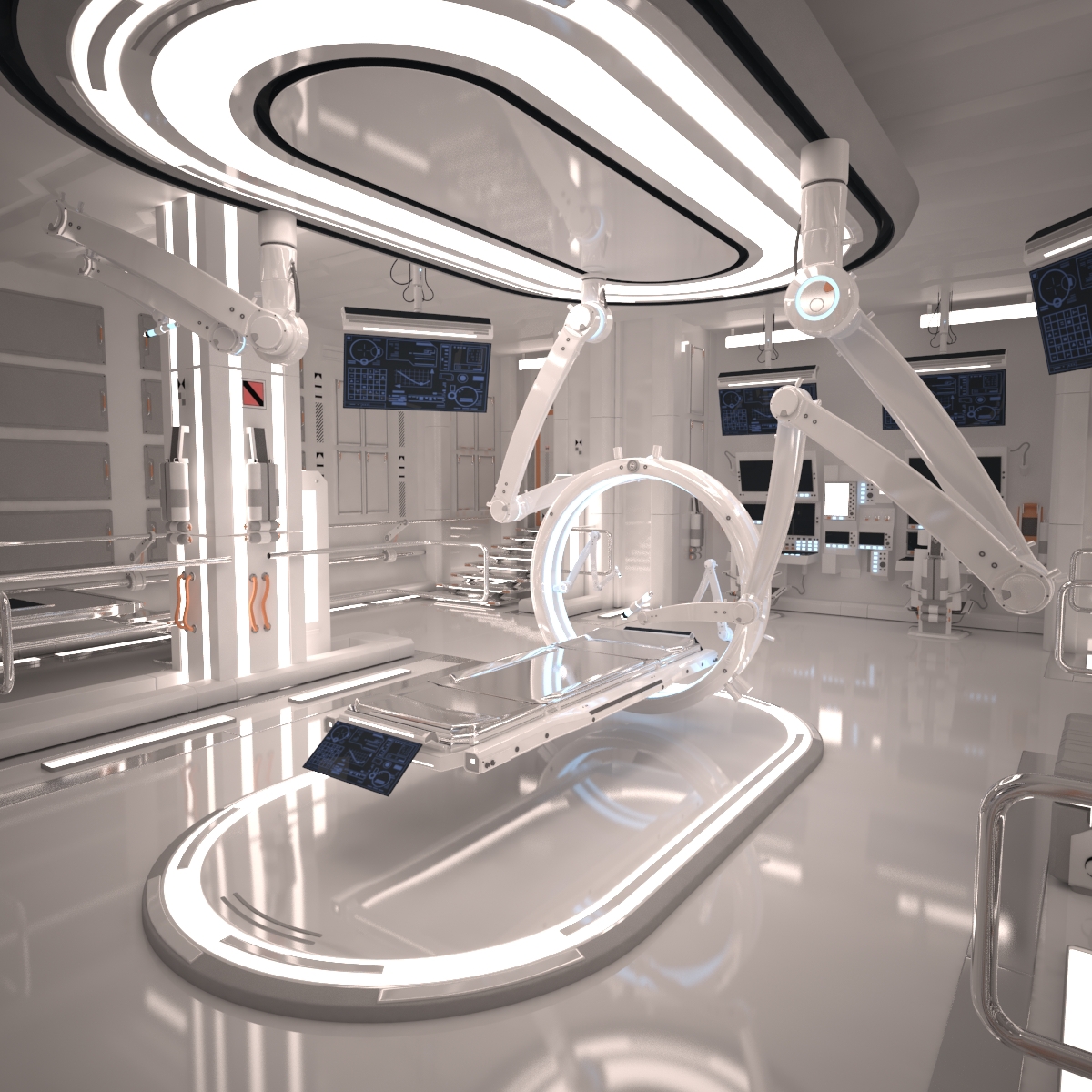 Scifi laboratory room 3D model 3D model Interior cermaka futuristic spaceship