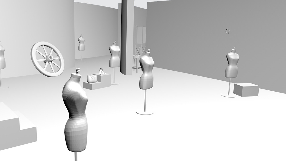 Virtual reality 3D scenography Fashion  White Photogrammetry design Space design gobelins hermes