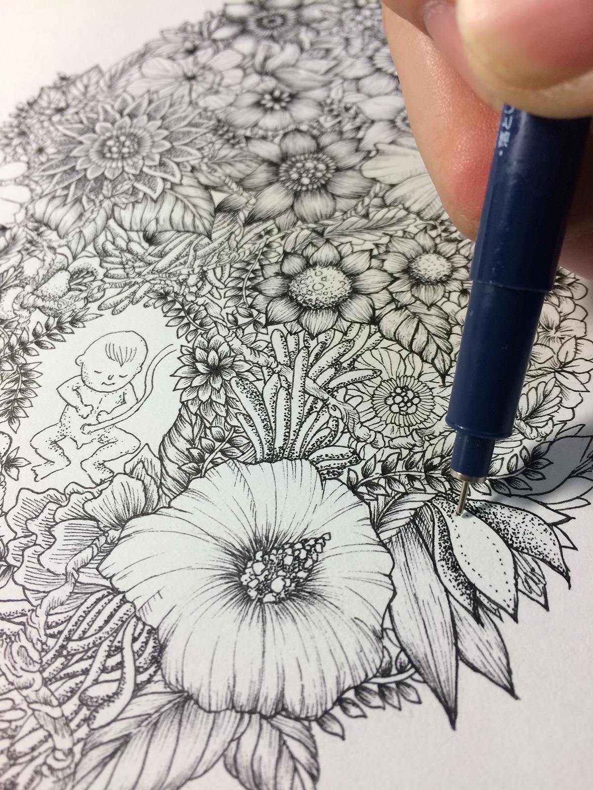 color doodle flower botanical colorful art baby ink sketch design youtube video pencil tokyo gif