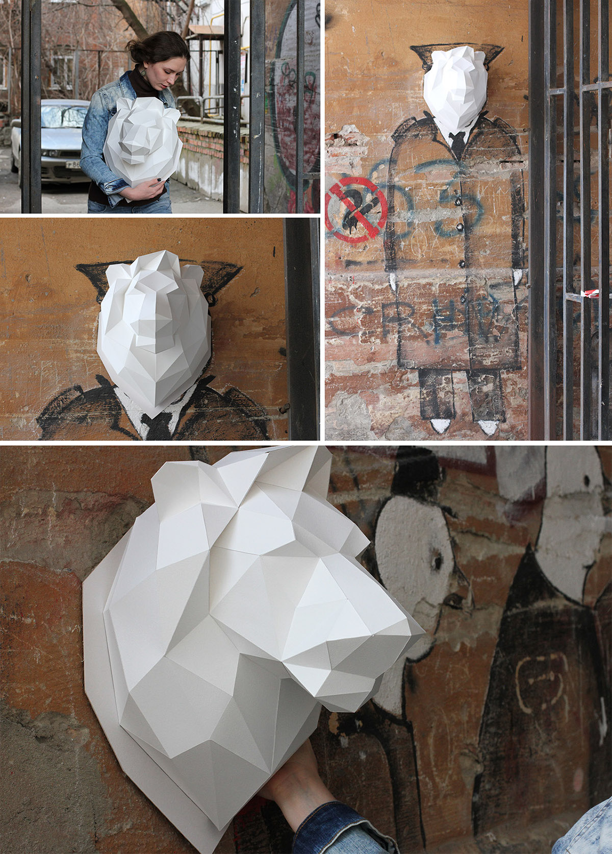 lionhead lion papercraft DIY designispiration Hobby paper head trophy sculpture decor decoration polygonal poly Interior