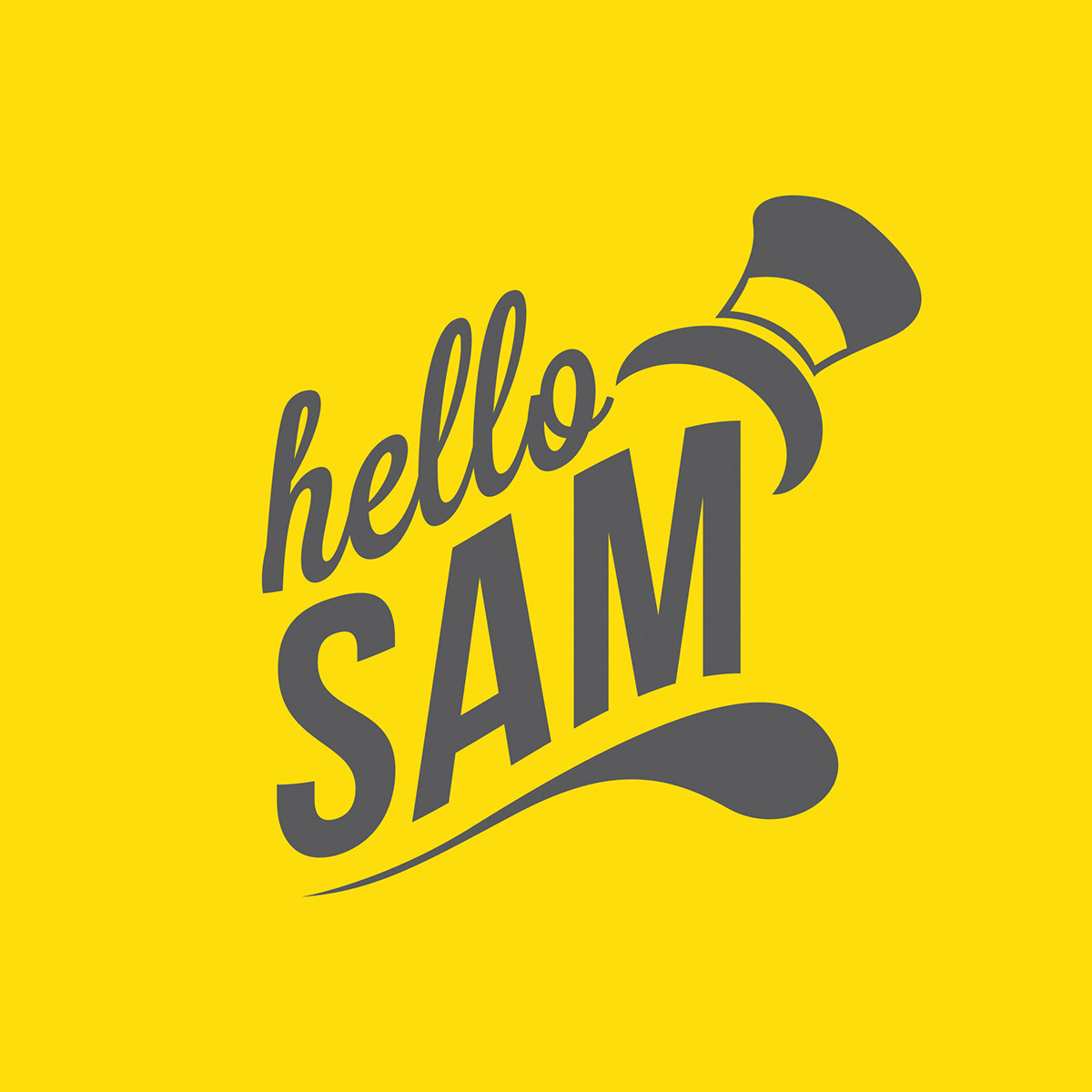 hello sam type poster typography poster brand logo application tshirt business card design