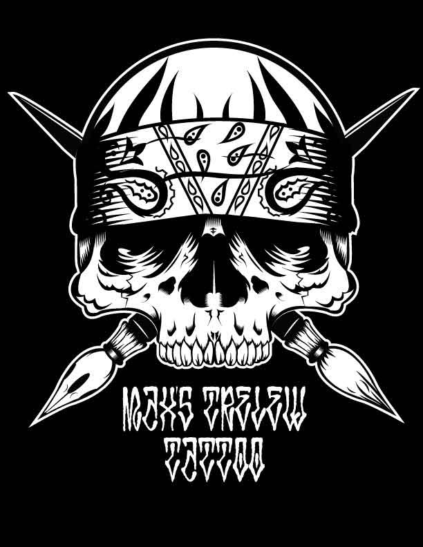 tatto logo skull pincel Shit