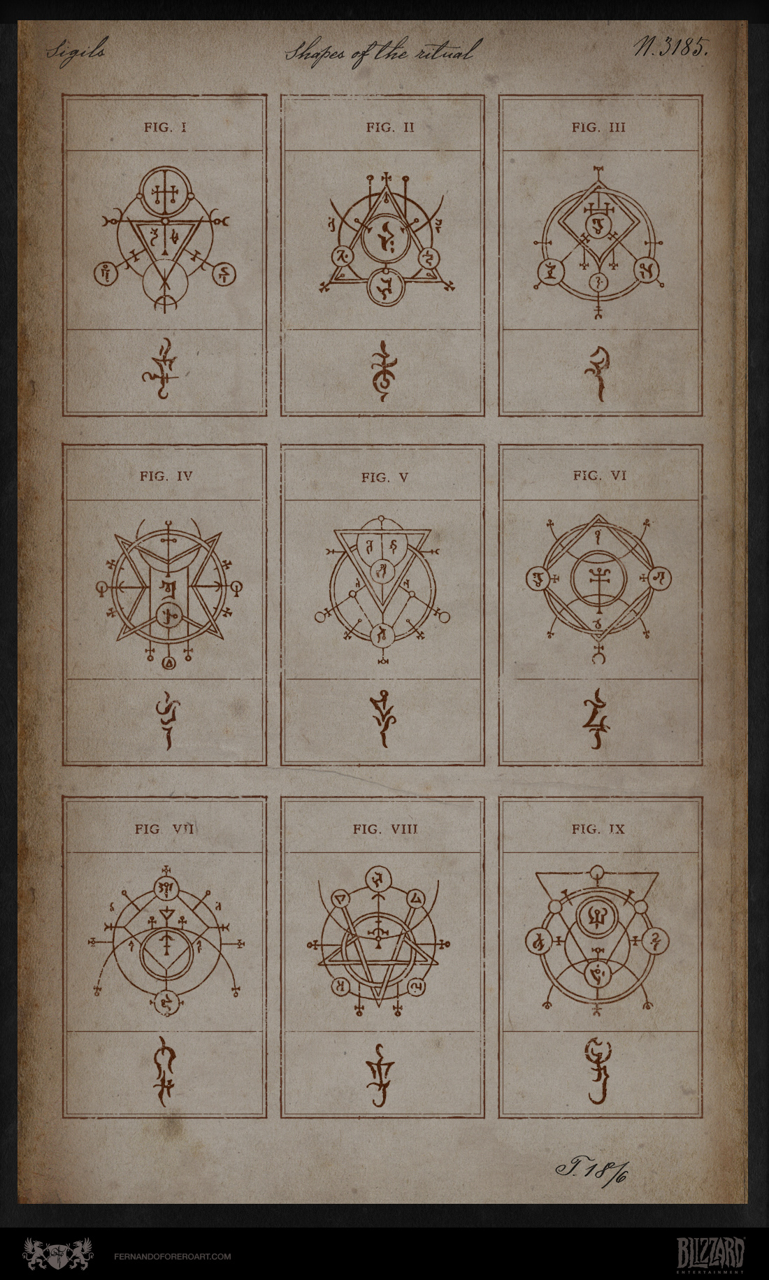 diablo symbols fernando forero book Bestiary Blizzard Occultism art