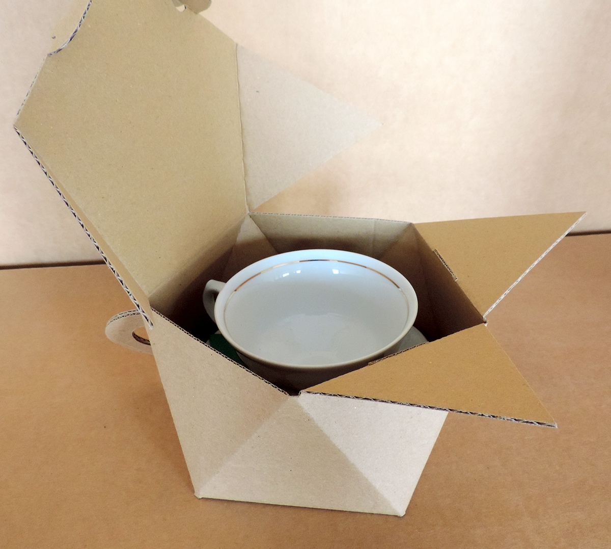 porcelain cup cardboard prototype