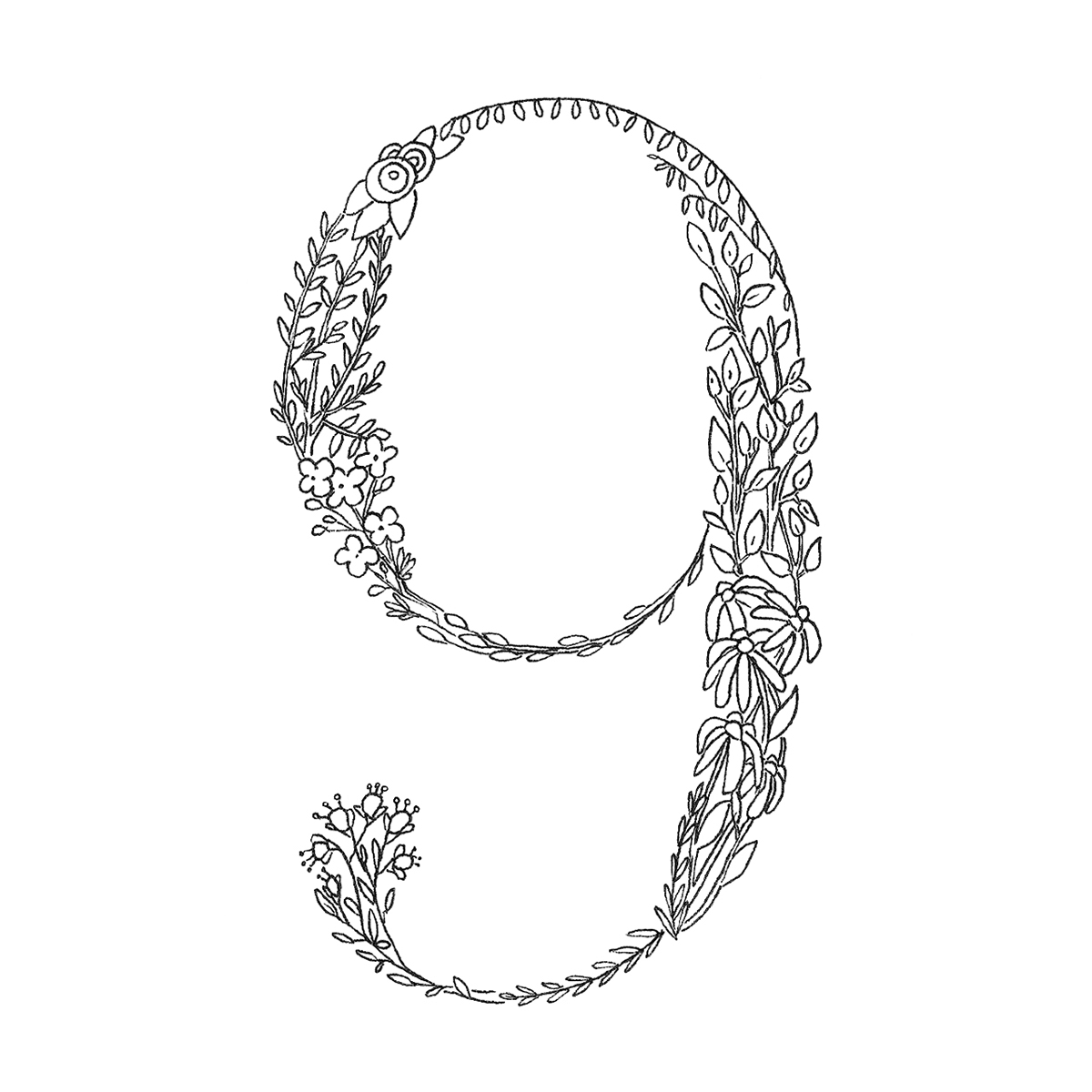 floraltype alphabet Typeface lettering ILLUSTRATION  letter flower crisuitcase Cristina Alcalde 36daysoftype