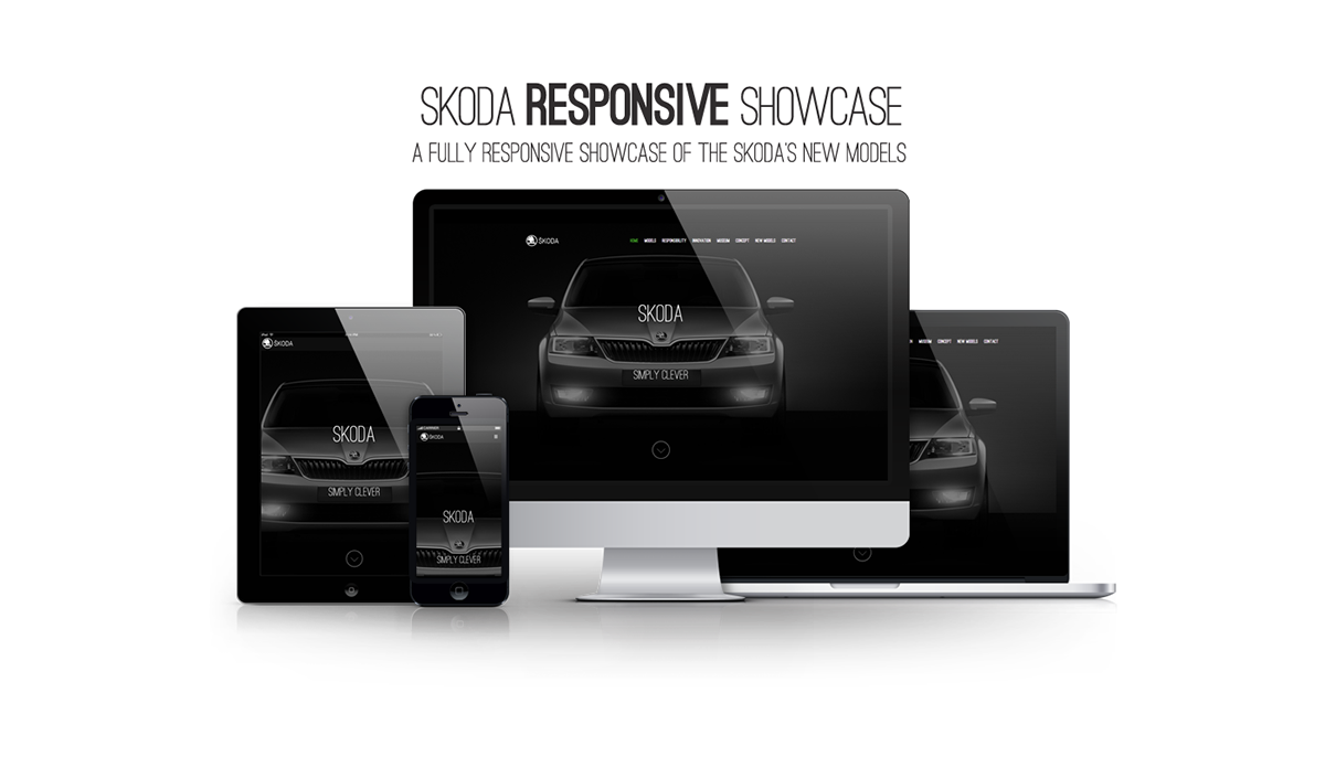 Skoda car Web Website Webdesign graphics graphicdesign Motor Vehicle Icon emblem Galler portfolio Responsive showcase