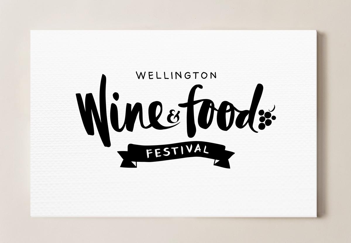 wine Food  festival grapes logo handdrawn illustrated cursive type design summer Fun eat drink brand