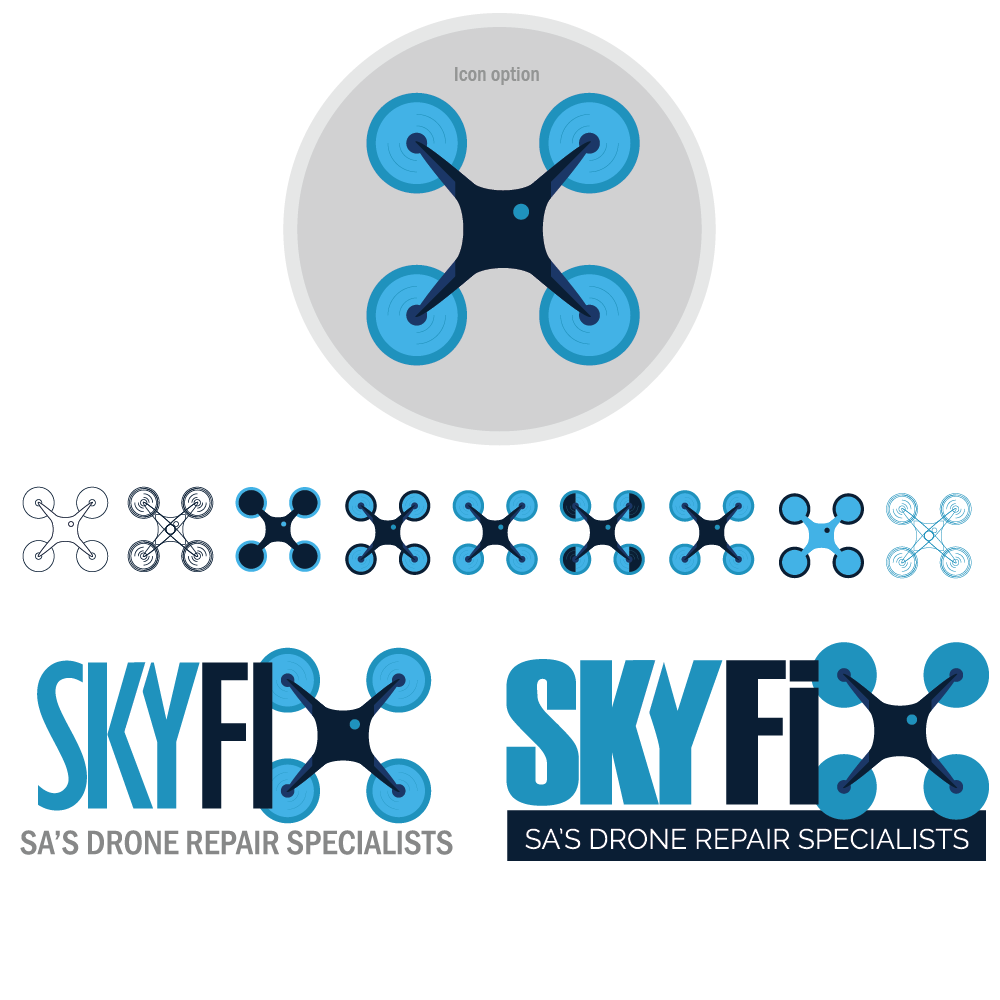 logo Website branding  drone uav blue