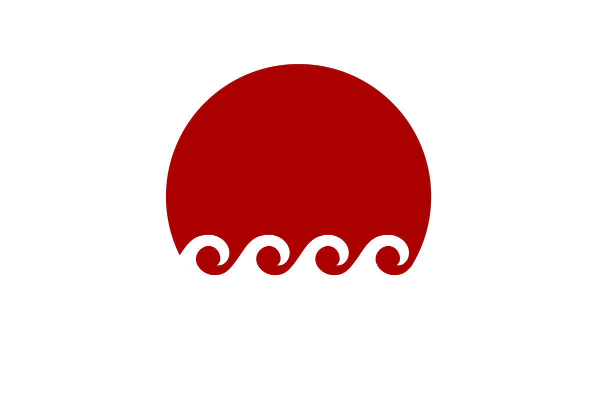 japan tsunami flood logo help poster Illustrator