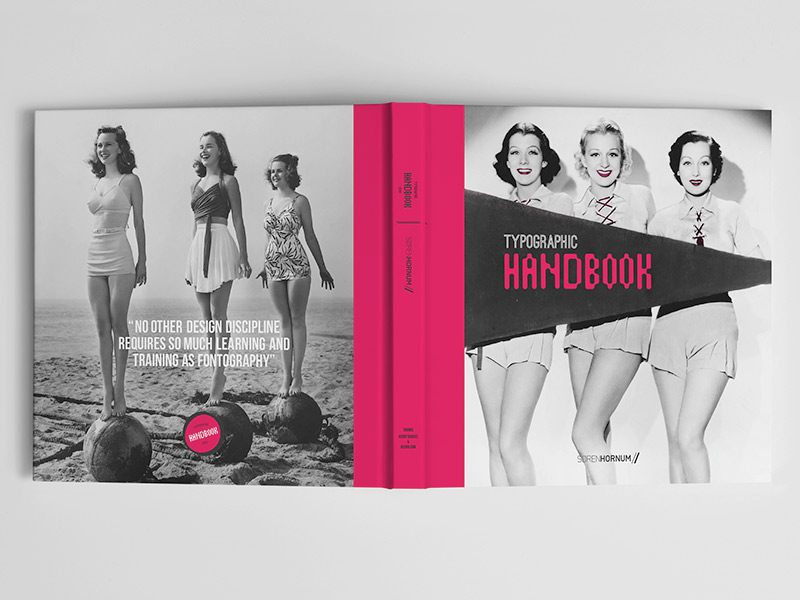 typo typographic font soeren hornum soren hornum soren book Handbook pink black and White bw old new vintage