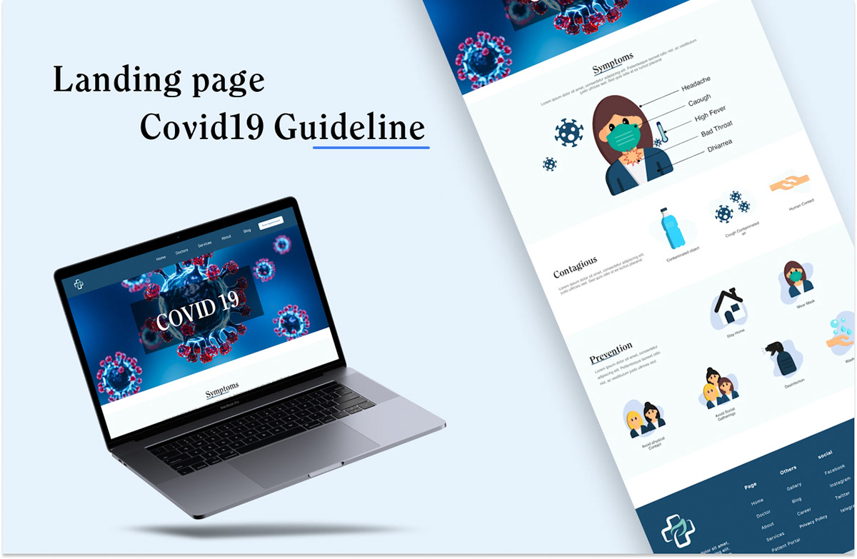 COVID-19 healthcare Website hospital medical websites design uiux Figma cautions