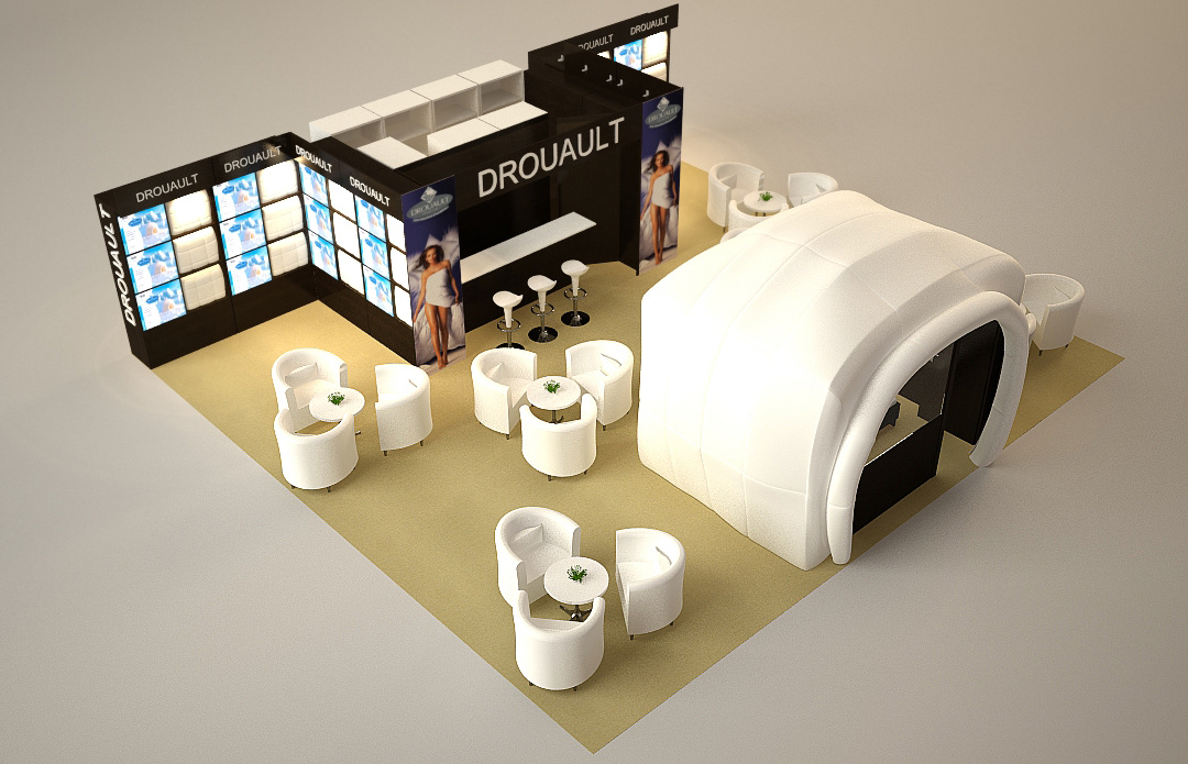 3D  Rendering  vray  booth  exhibition