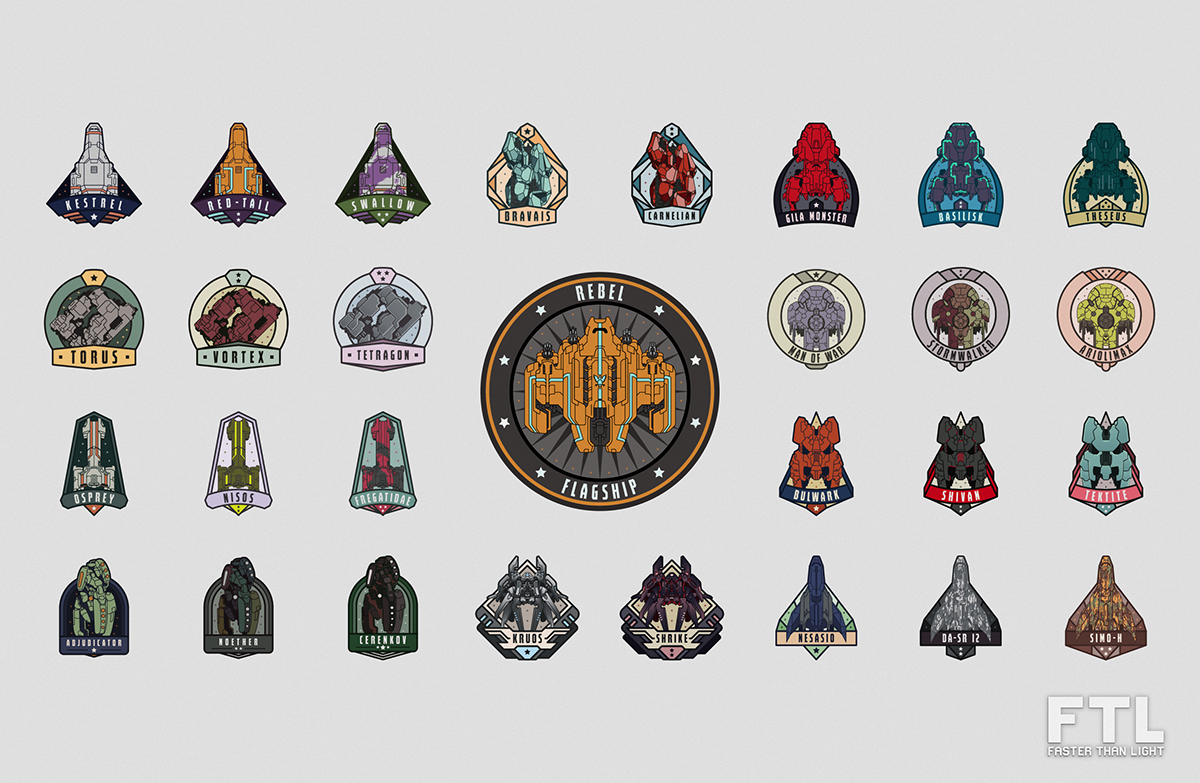 faster than light ftl spaceship badge patch video game fanart faster than light
