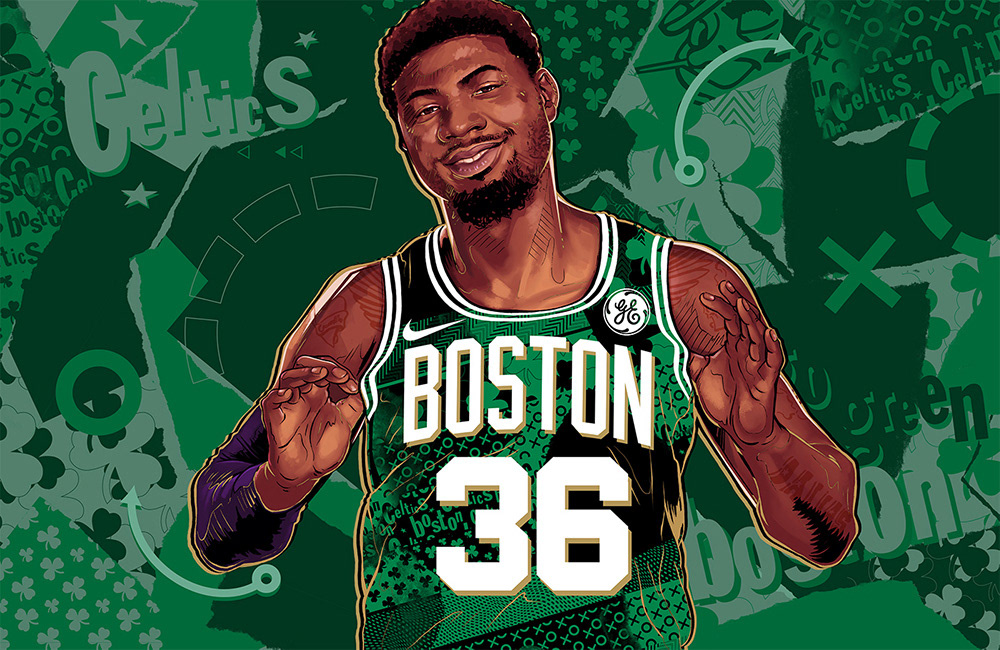 digitalart NBA basketball Boston Celtics ILLUSTRATION  Procreate nbc sports celtics all-star