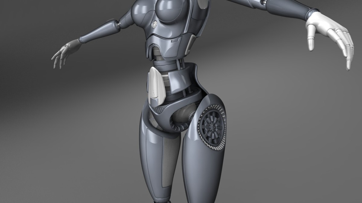 Female Robot 3D Design. 