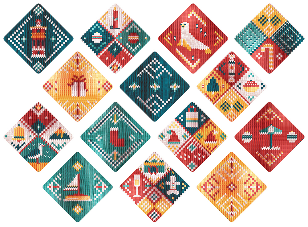 icons wallpaper gift wrapping texture knitting festive Christmas seal seagull ice cream decorations sock logo vector xmas