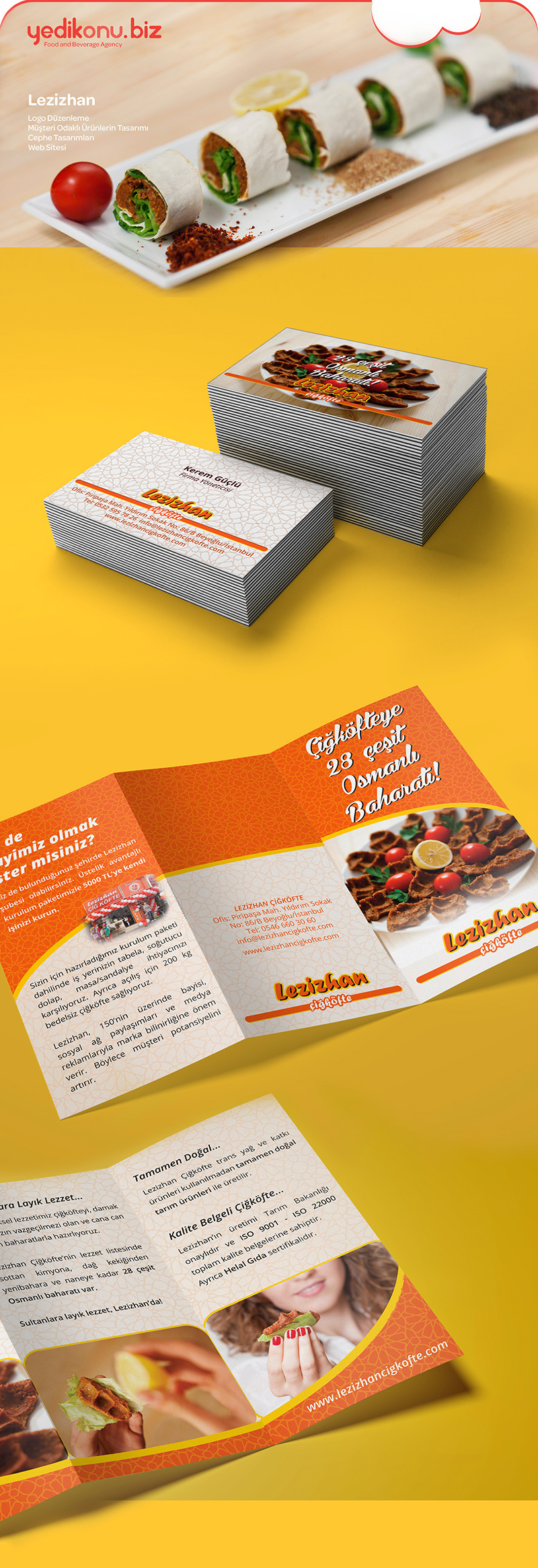 lezizhan çiğköfte turkish traditional corporateidentity brochure menu foodstyling