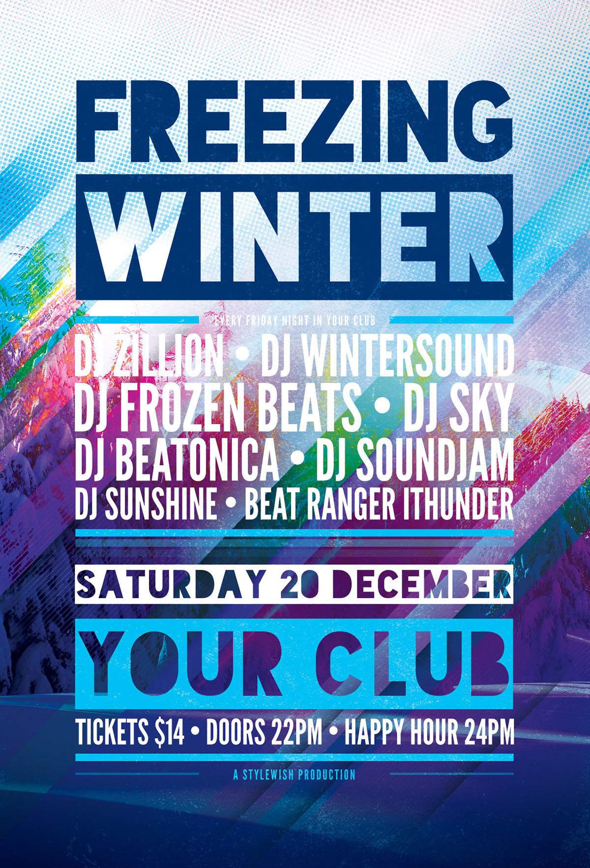 abstract alternative blue cold Event flyer graphic ice Layout light