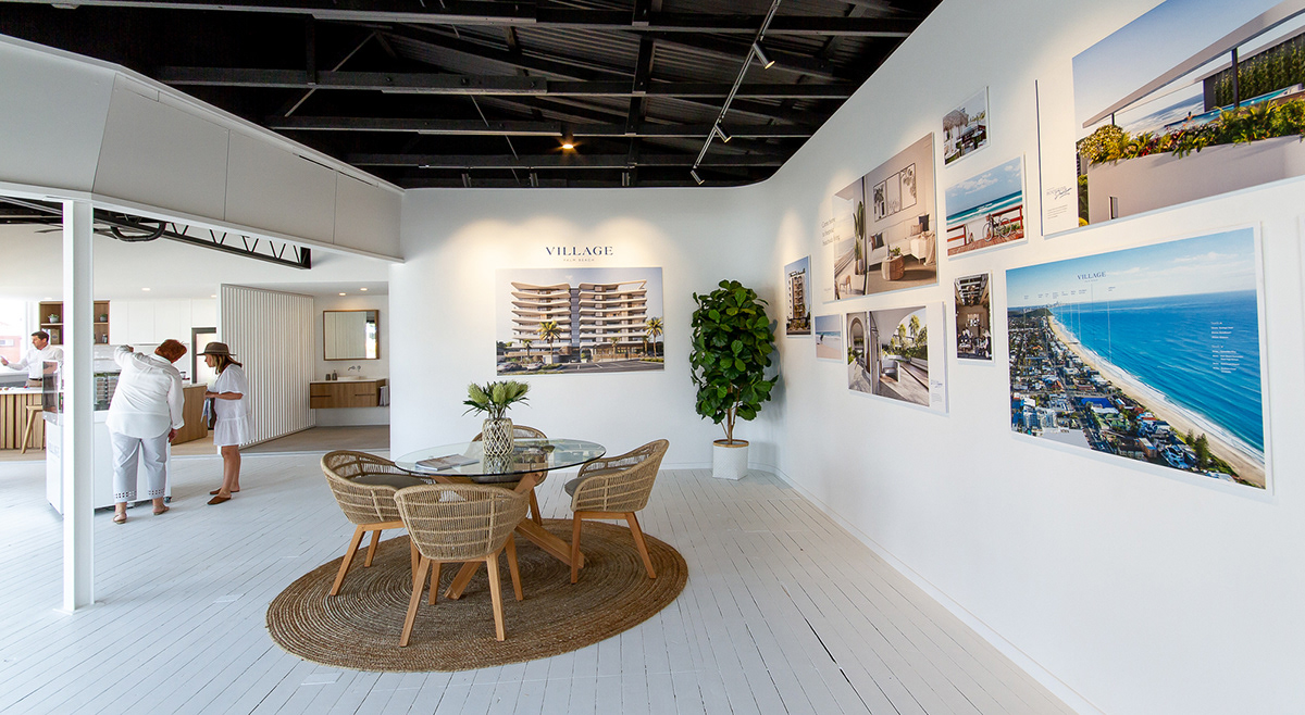 editorial Display suite Idenitity Palm Beach Place Branding property property development Sales Brochure sales office