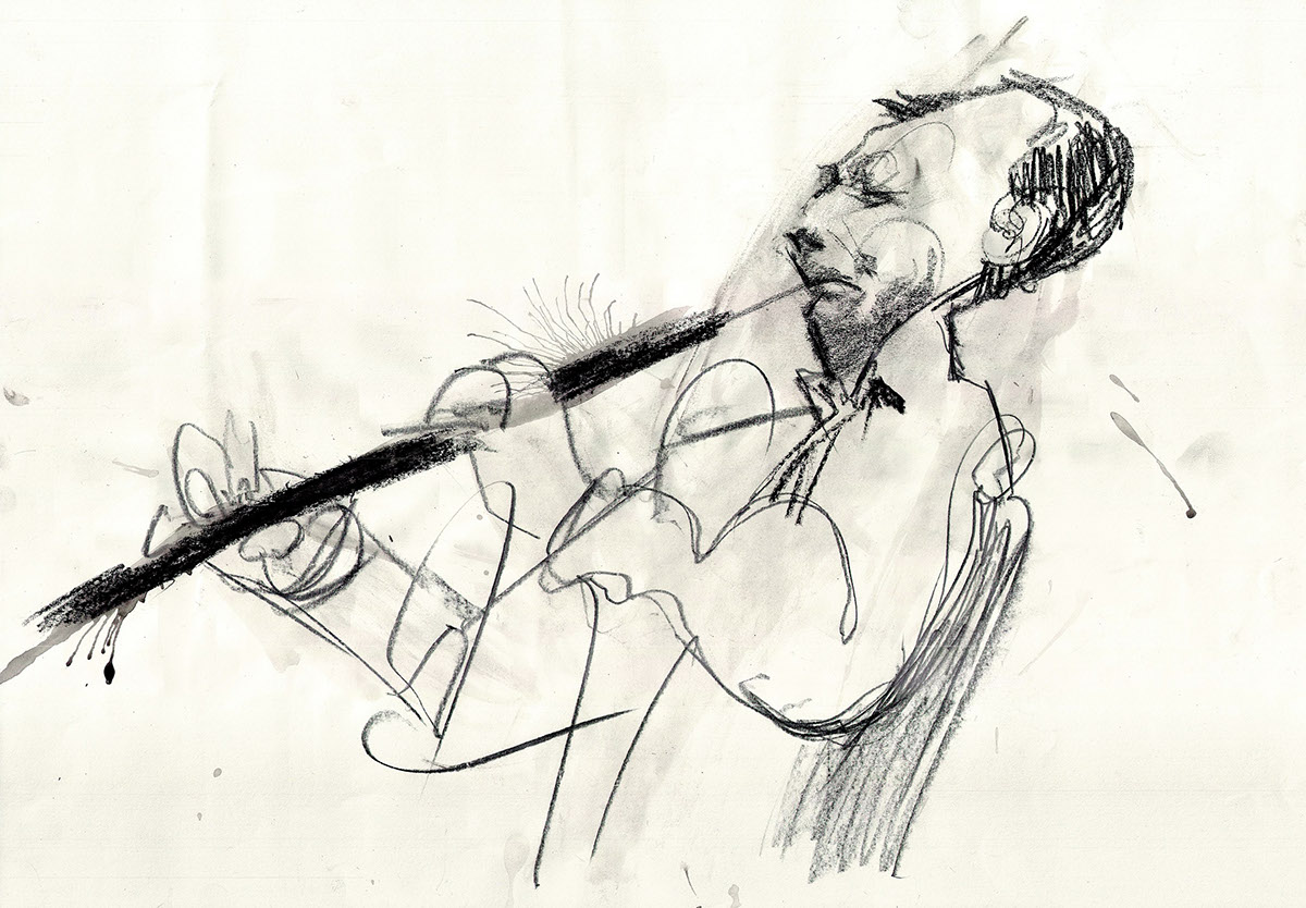 orchestra ILLUSTRATION  music art Drawing  sketch doodle gesture ink graphite