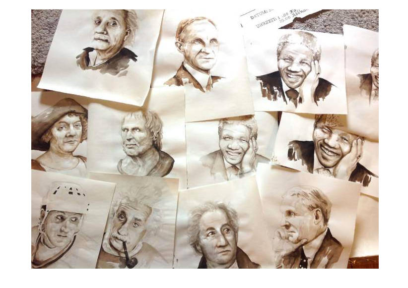 watercolor people einsteinf Mandela Ford Goethe seneca