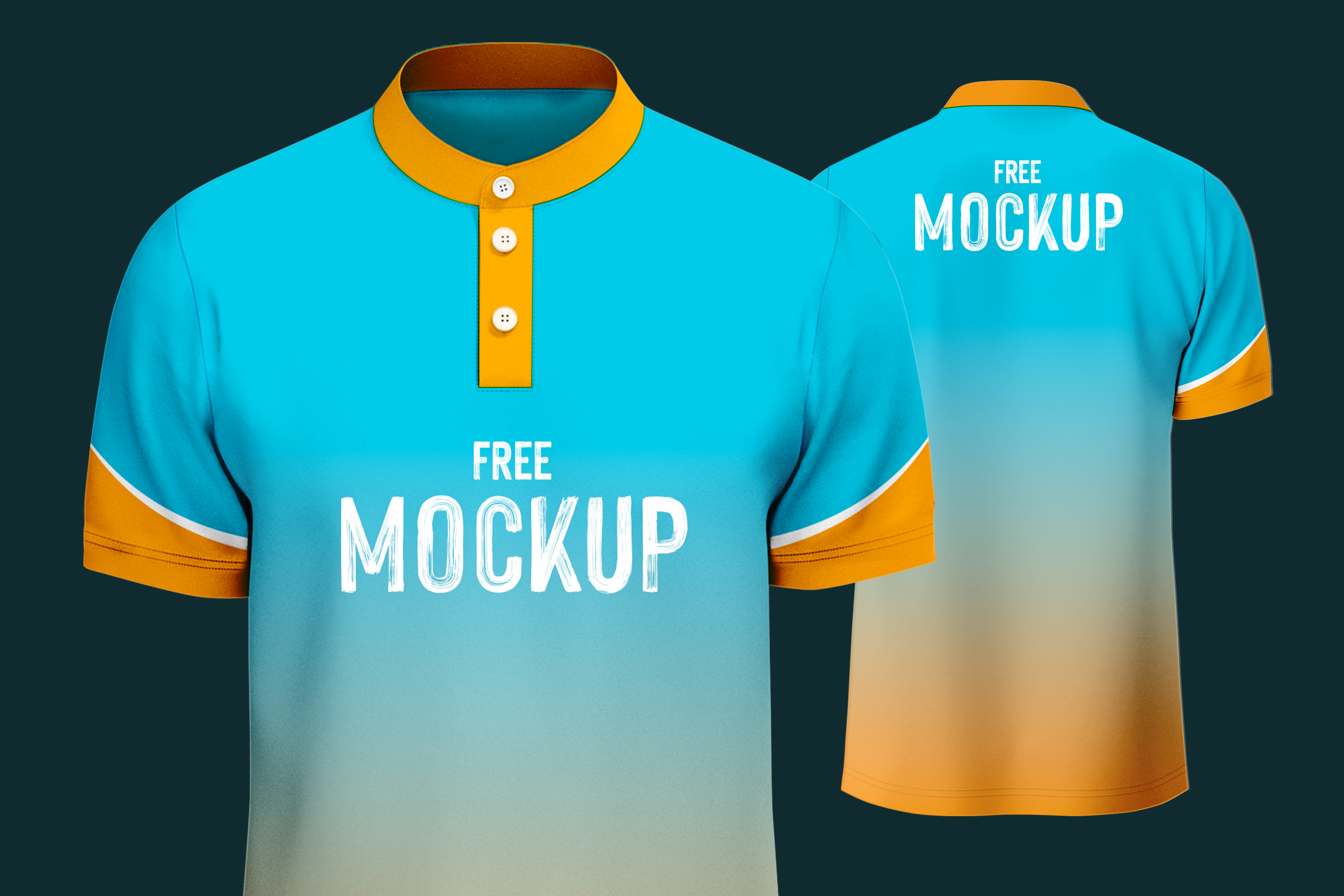 Free Mandarin Collar T-Shirt Mockup - High Resolutions on Behance