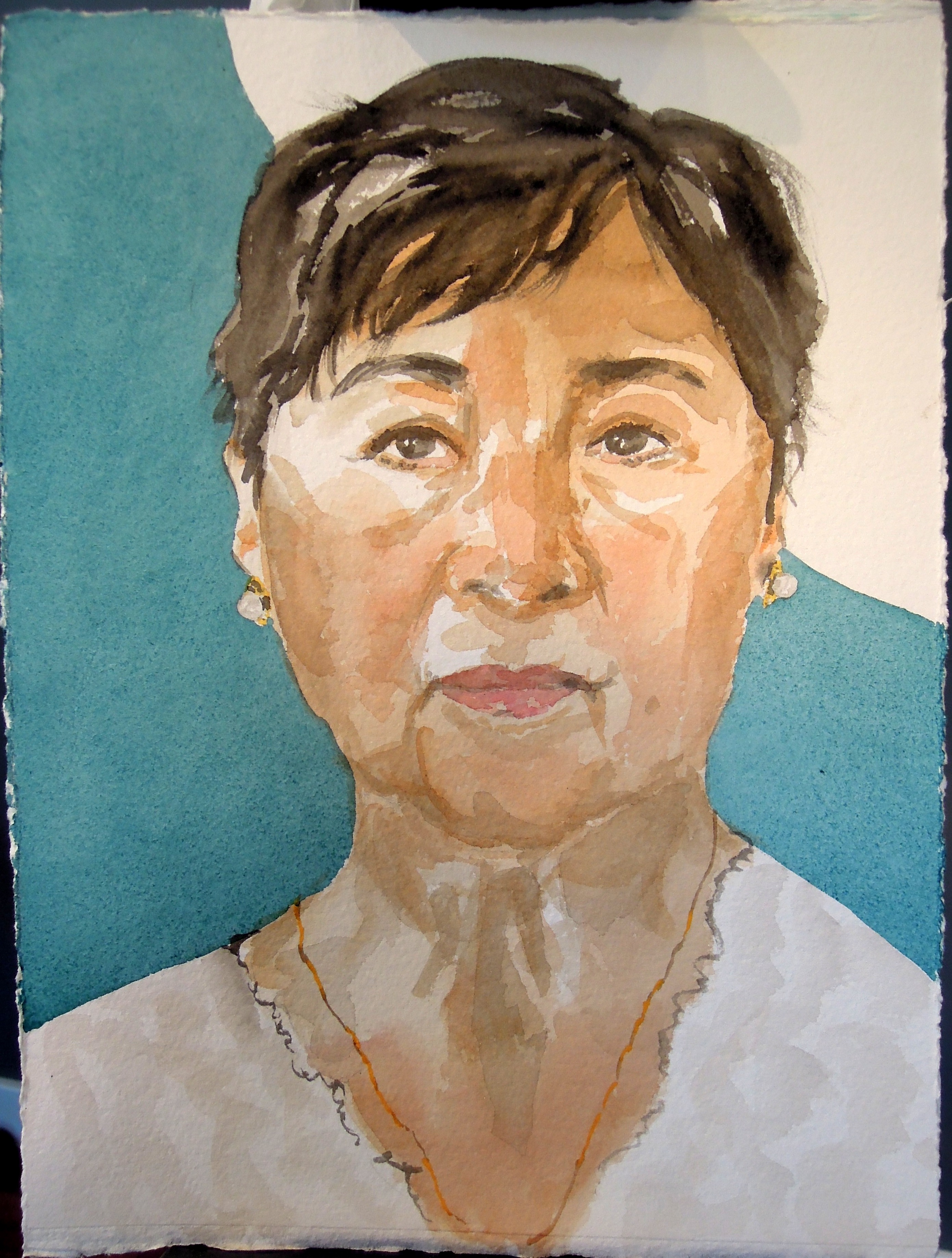 Portrait of Margaret in watercolor, 2015