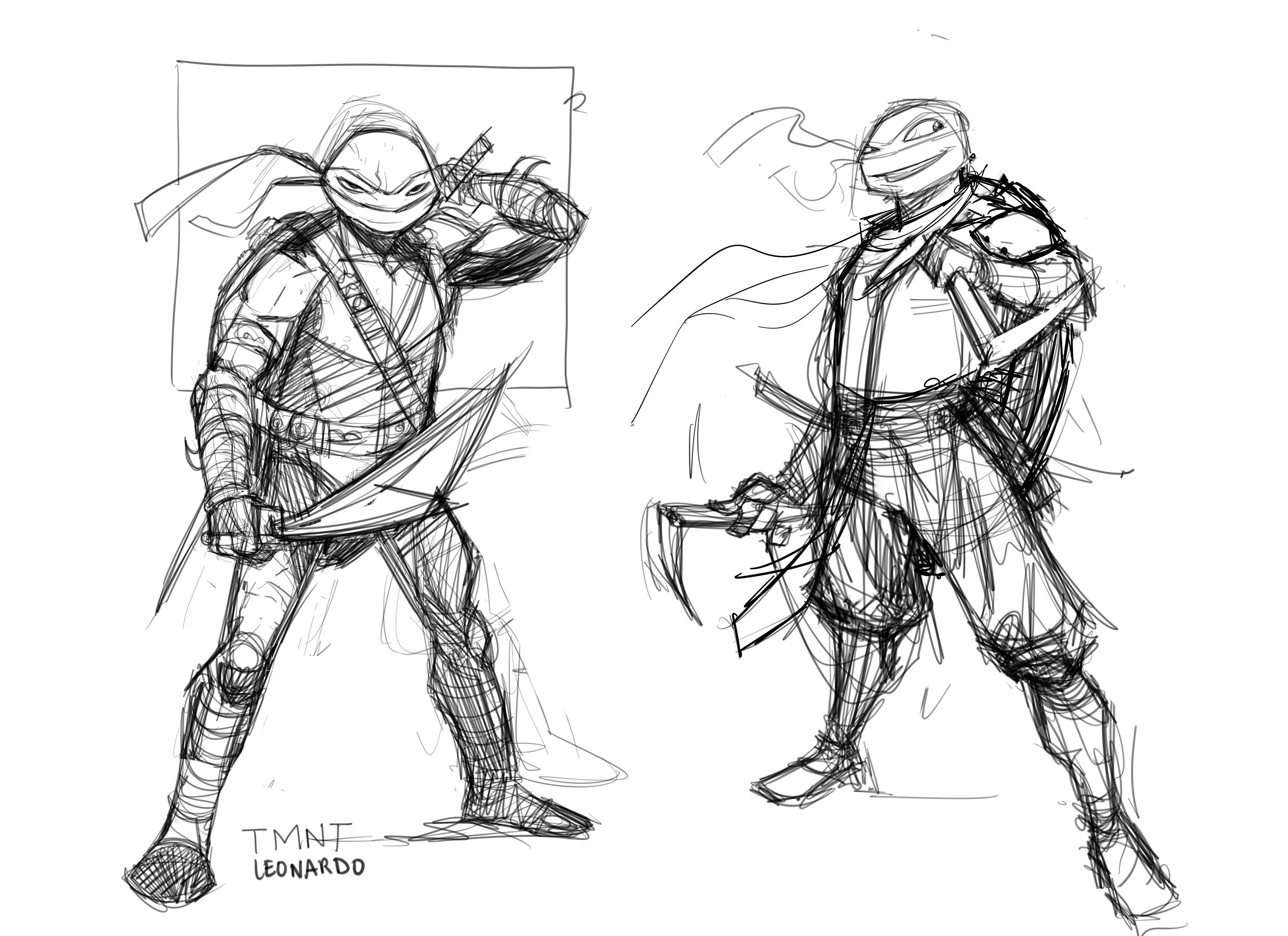 Leonardo Sketch TMNT Teenage Mutant Ninja Turtles High Quality