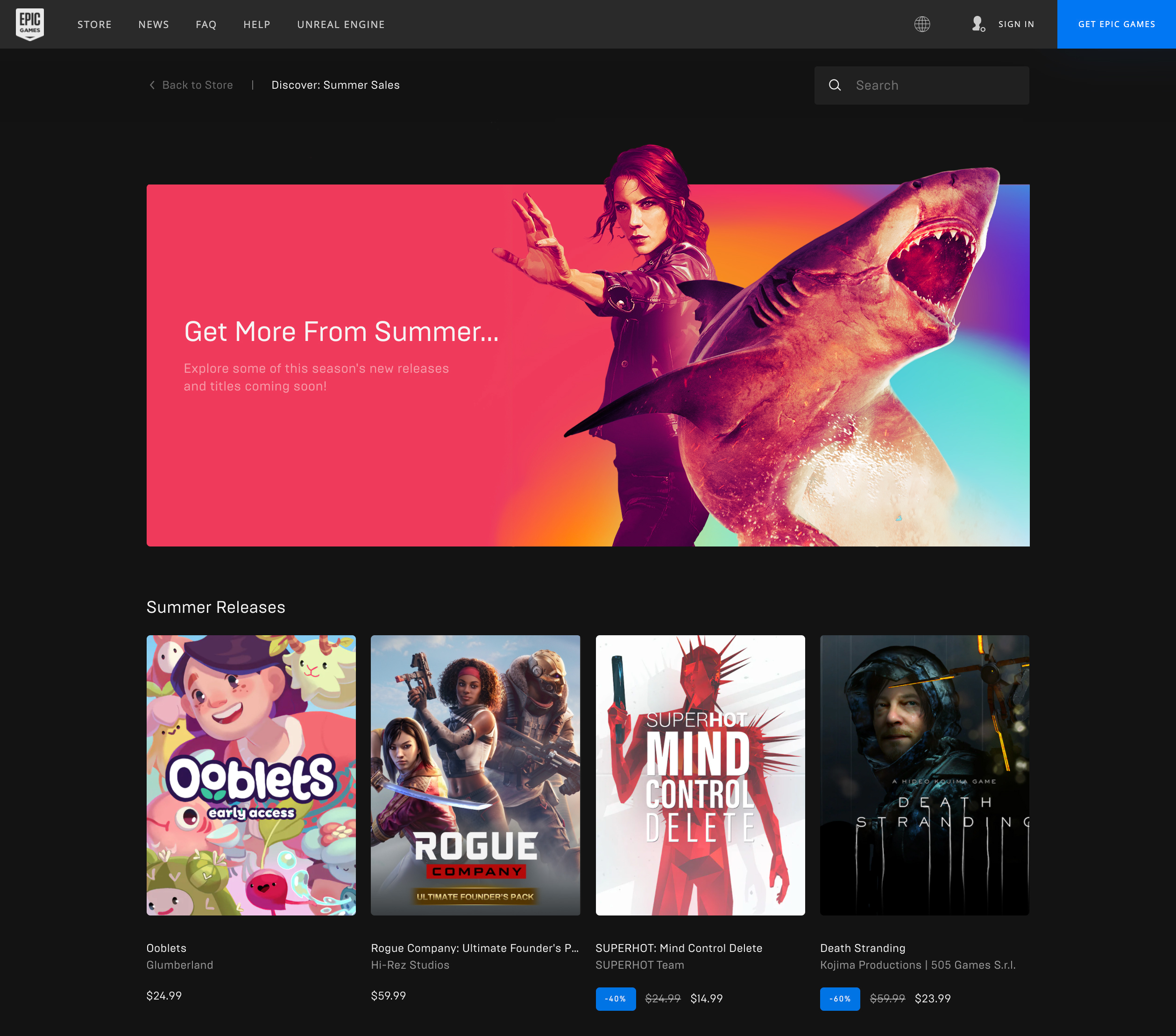 Epic Games Store- Summer Sale 2020 on Behance