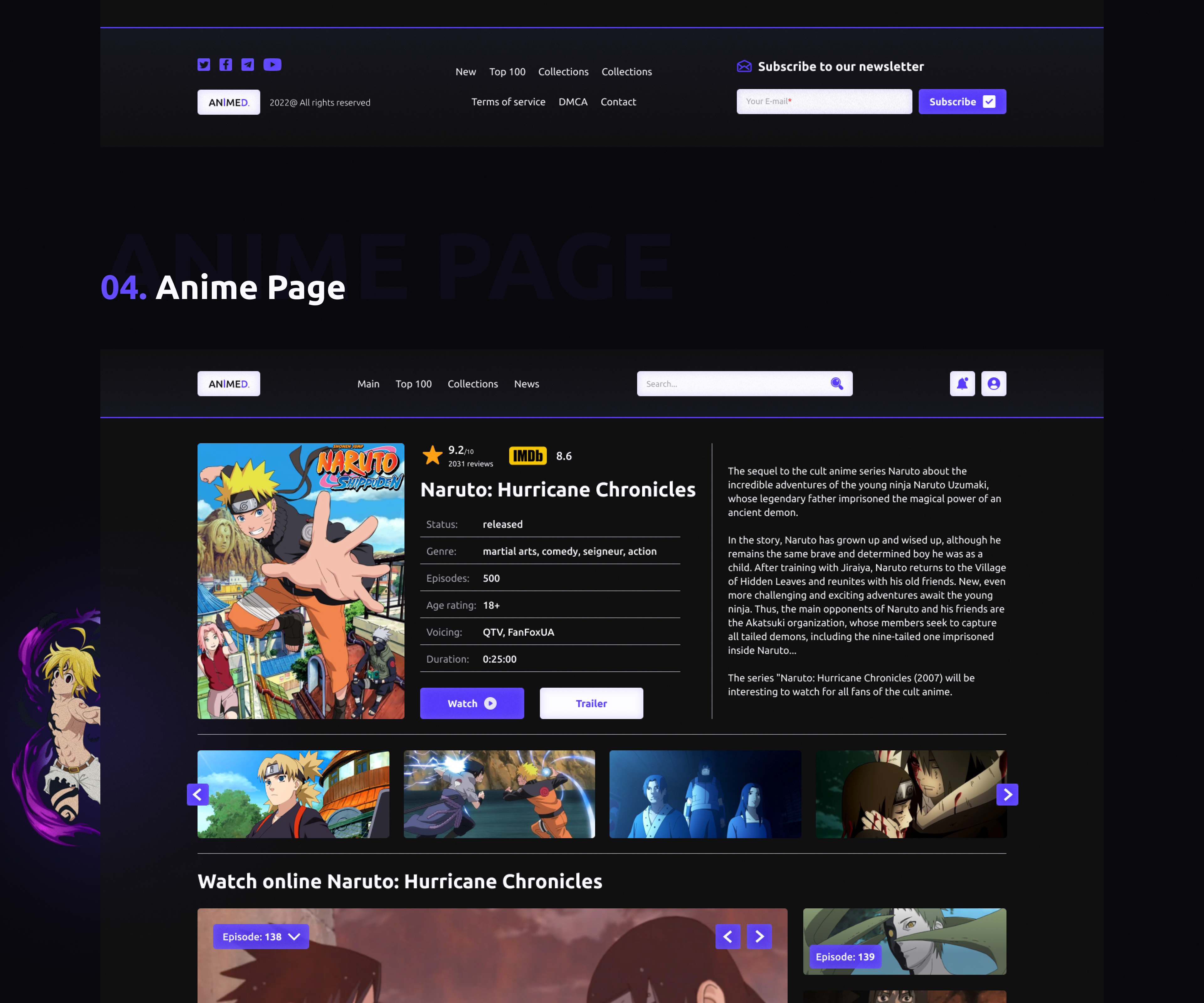 Anime Website on Behance