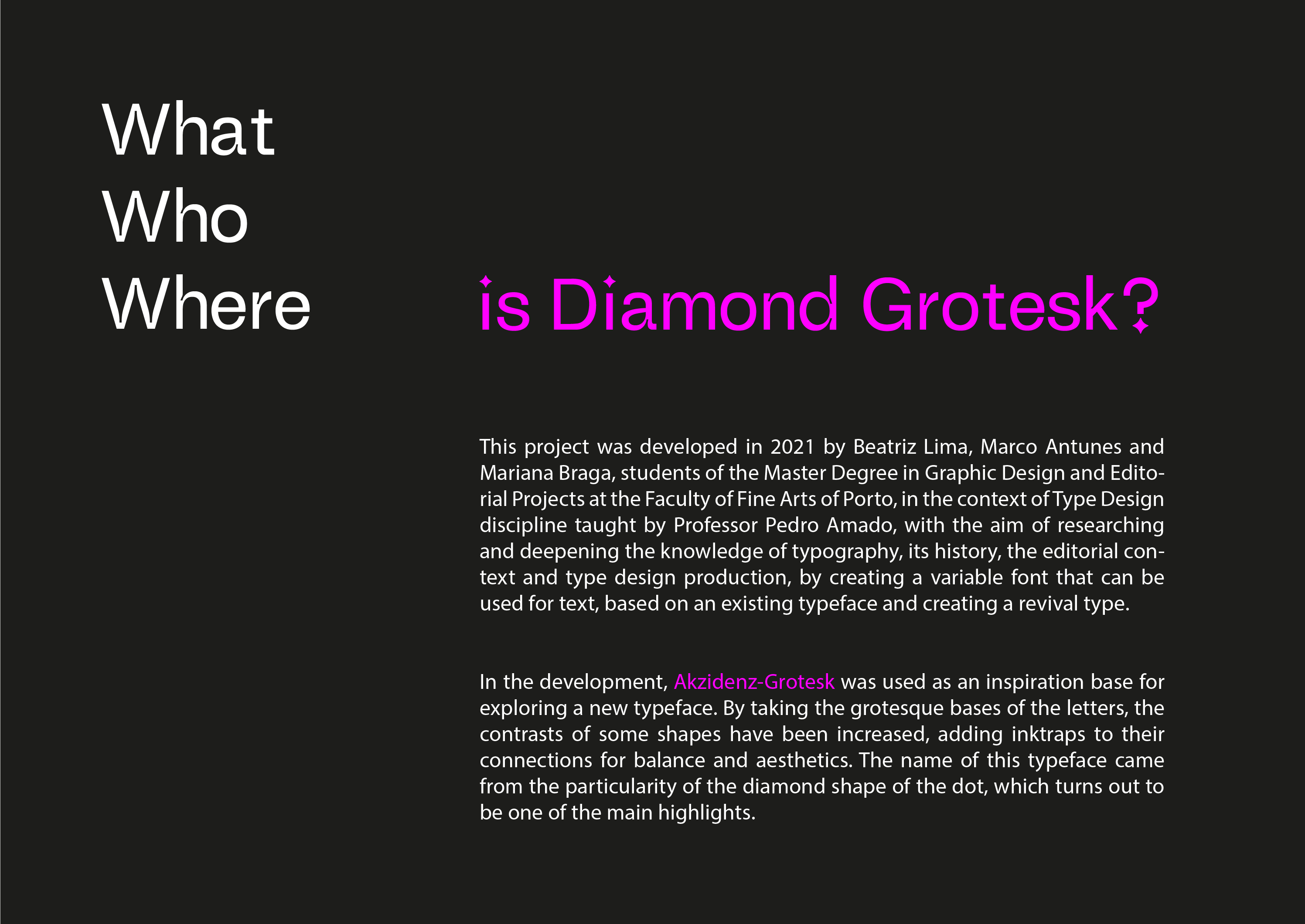 Diamond Grotesk Typeface  Type & Editorial Specimen on Behance