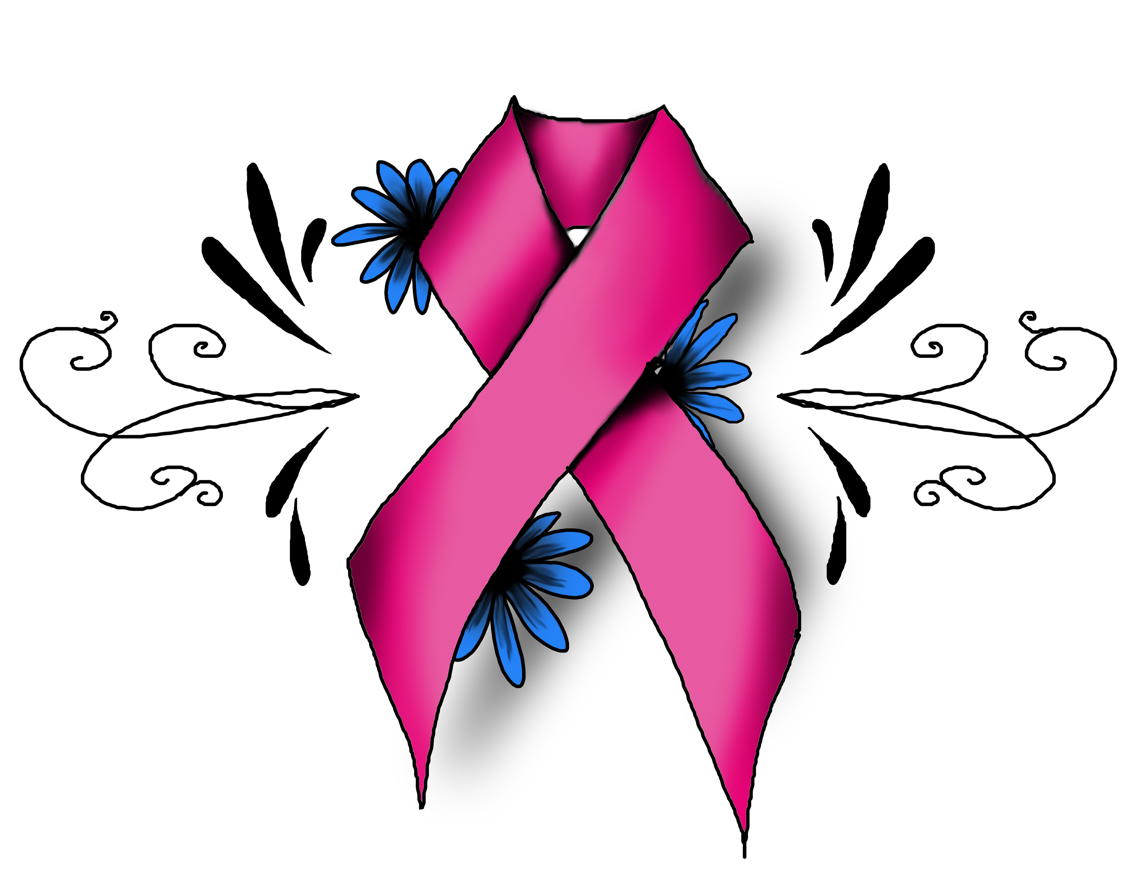 Breast cancer awareness month ribbon. 