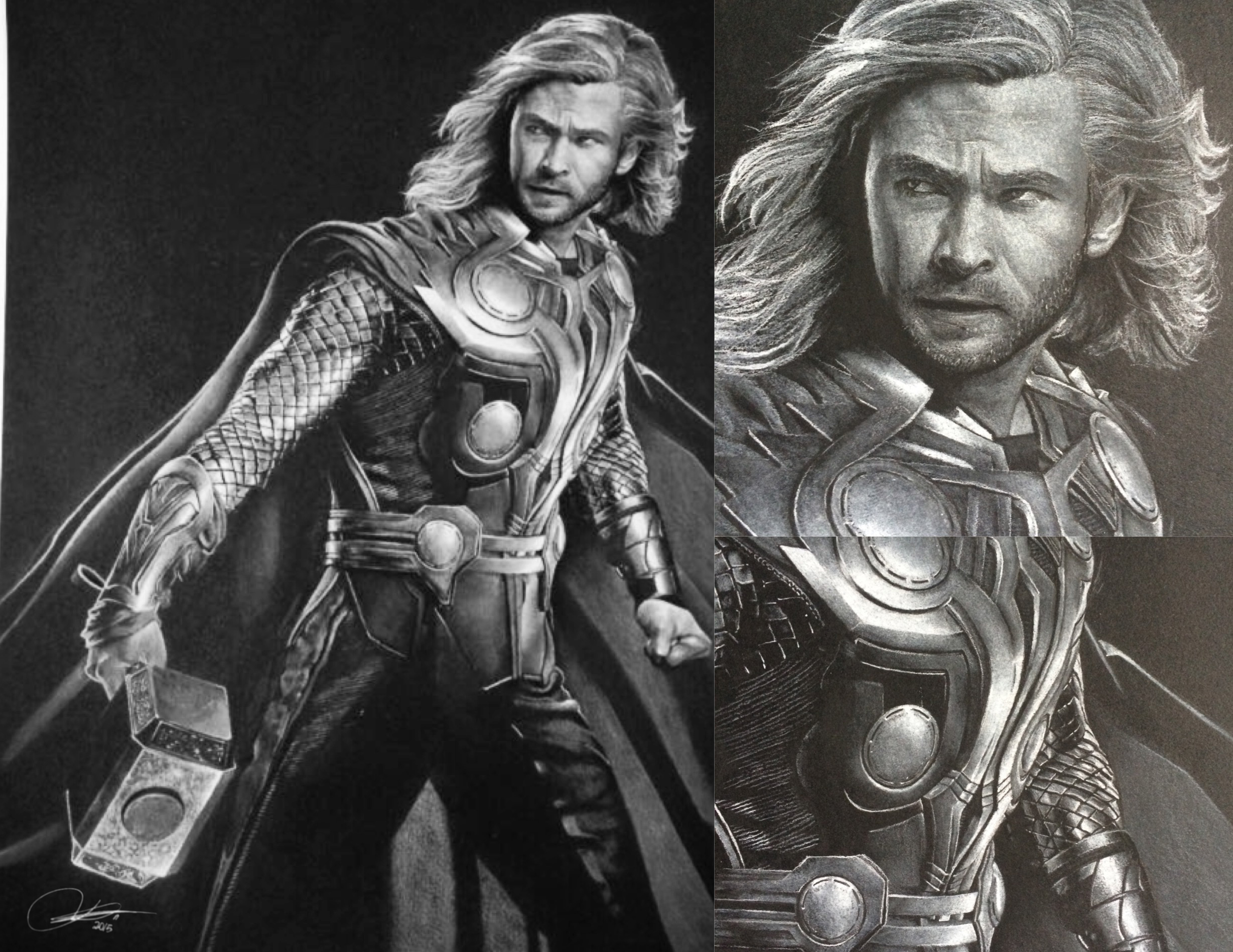 Ator de cinema de Thor Chris Hemsworth Pintura digital americana · Creative  Fabrica