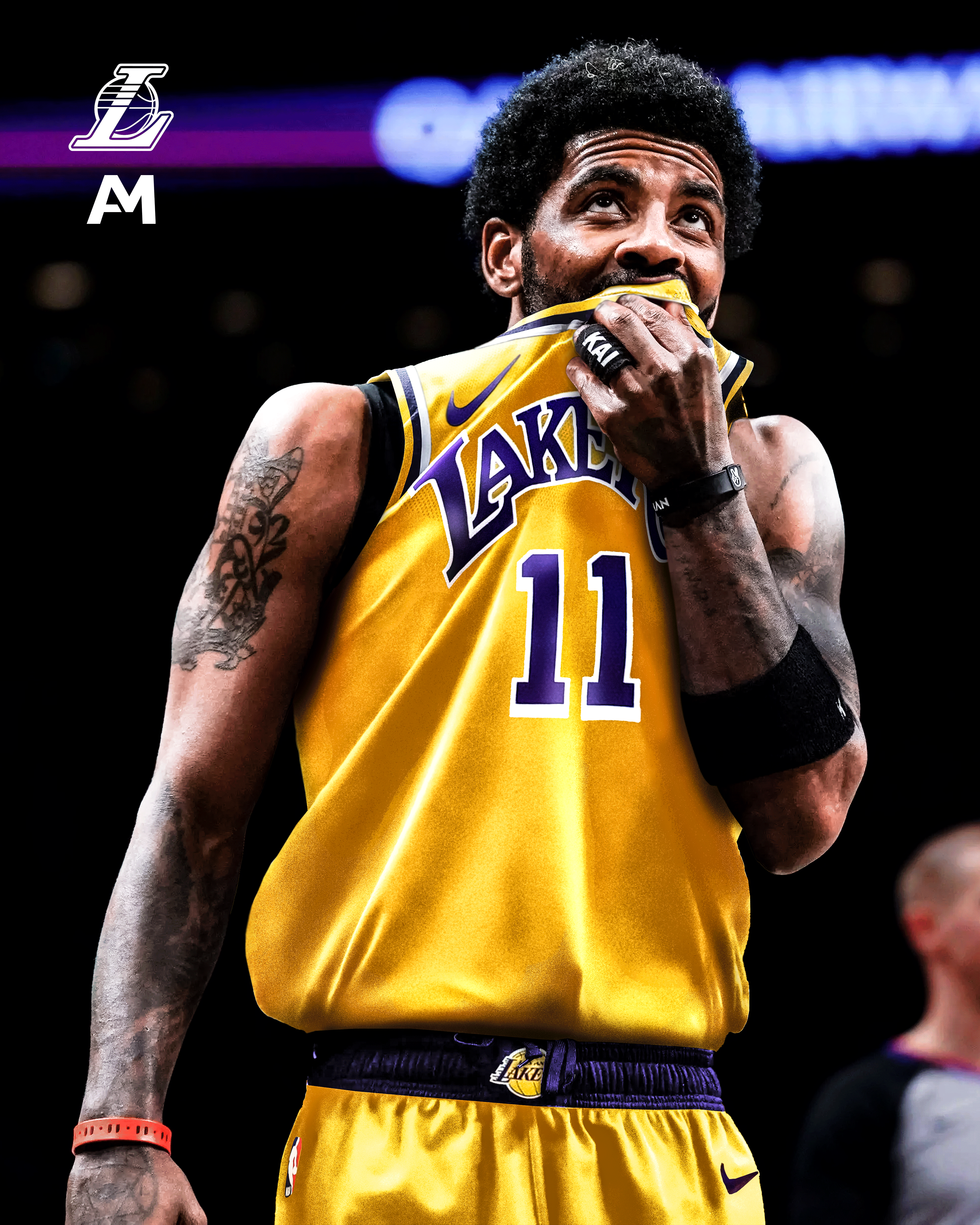 kyrie irving in a lakers jersey