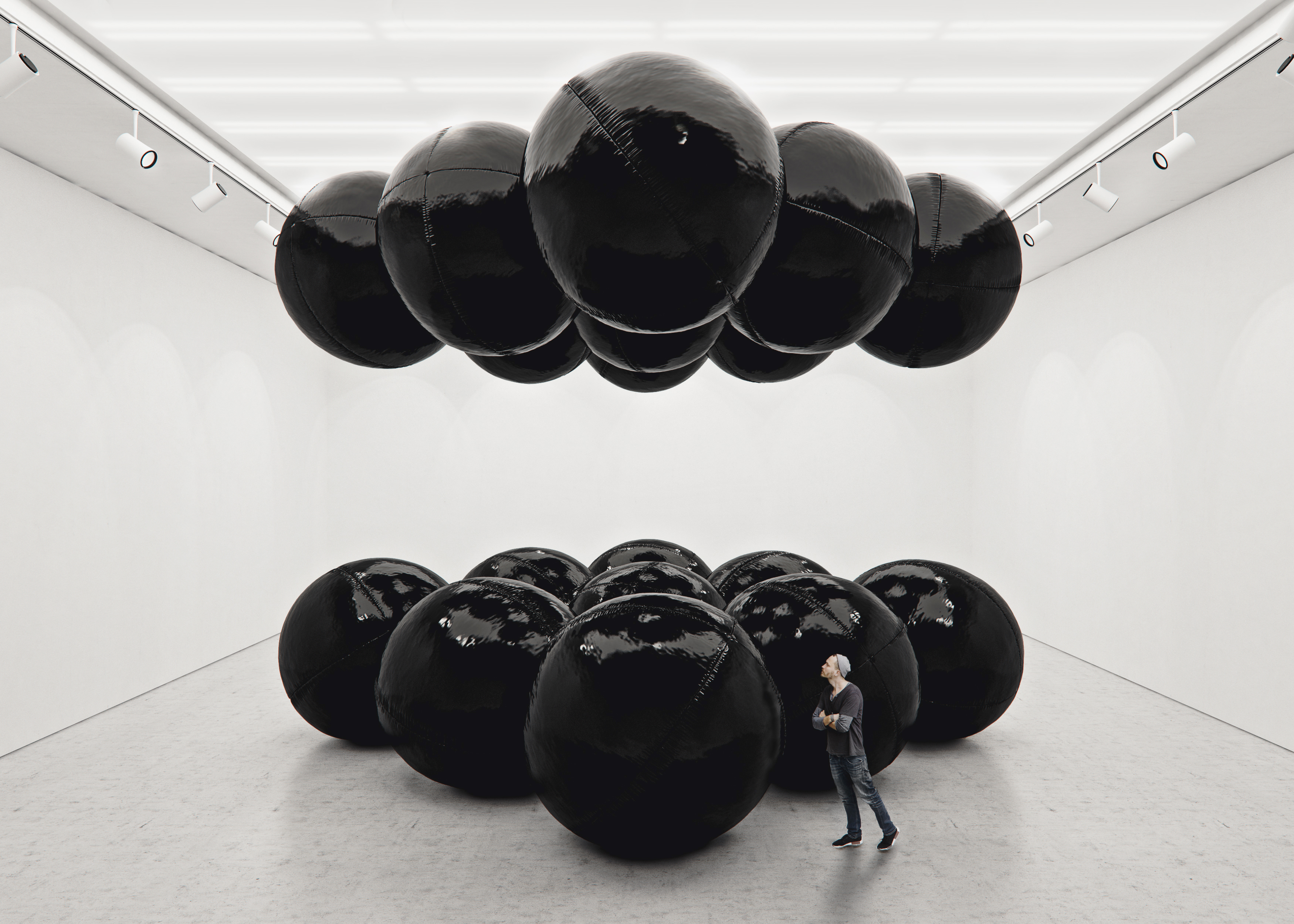 Черный шар против. Блэк Баллс. Тадао ЦЕРН. Черные шары. Инсталляция с шарами.
