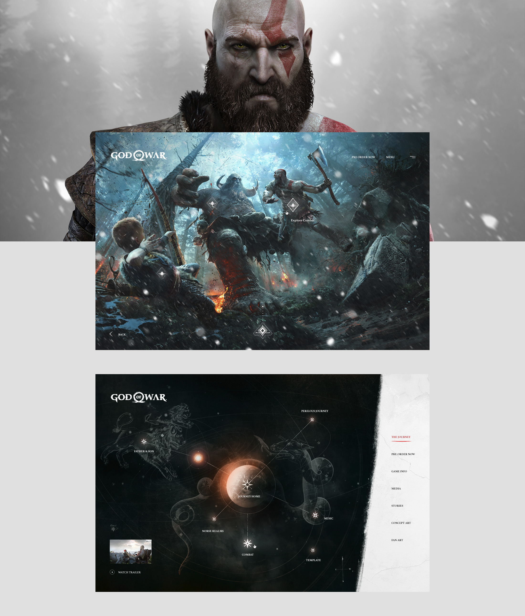 Web Design & UI/UX for the God of War 4 game