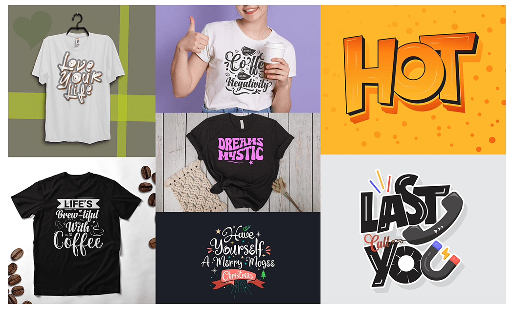 Typographic, Minimalist, Custom T-shirt and Lettering Logo Design