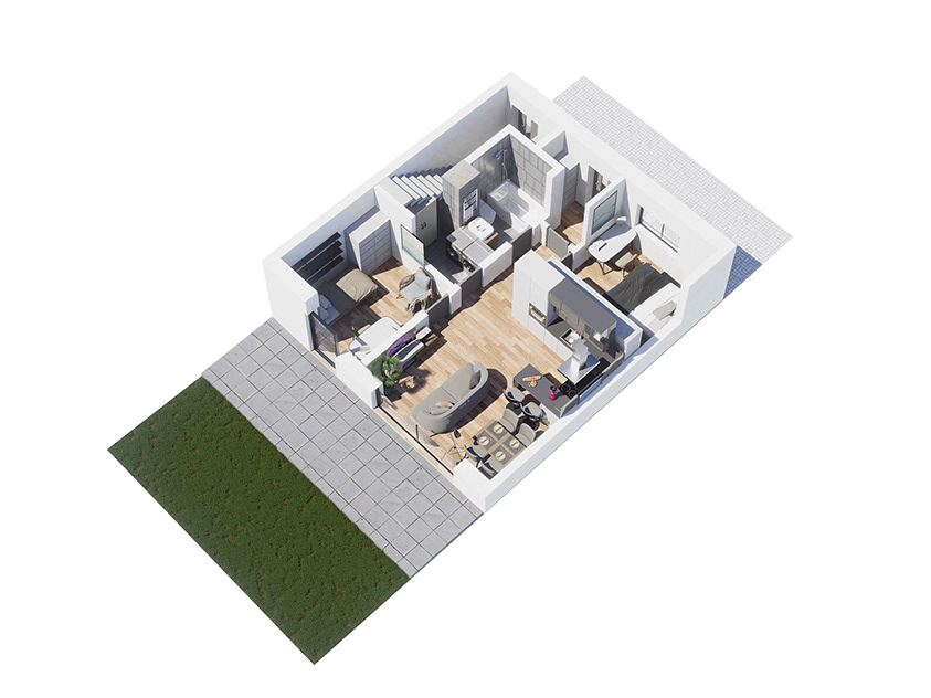 Wizualizacje 3D rzutów mieszkań 