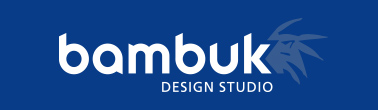 Logo of creative studio on blue background