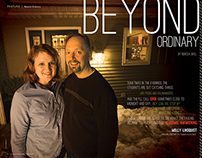 "Beyond Ordinary" magazine feature layout