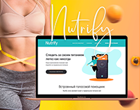 Landing page for a healthy nutrition app