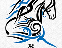 Tribal Horse Logo Design