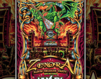 comission artwork for ZENORA band album release party