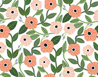 Pink Flowers / Textile Deisgn