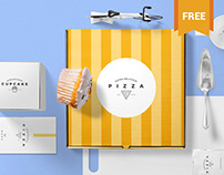 Free Pizza Packaging Mockup Scene
