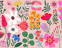Abstract Modern Floral Graphics