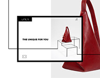 Unica handmade bags shop website Concept